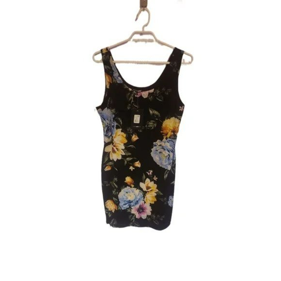 Fashion Nova Feel The Floral Bodycon Mini Dress Black XL NWT - Picture 4 of 5